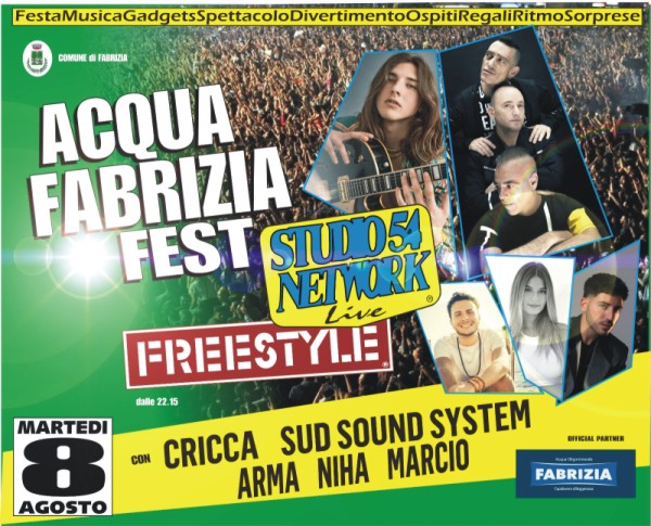 Con Acqua Fabrizia Fest  54Live, a Fabrizia, con Cricca e Sud Sound System