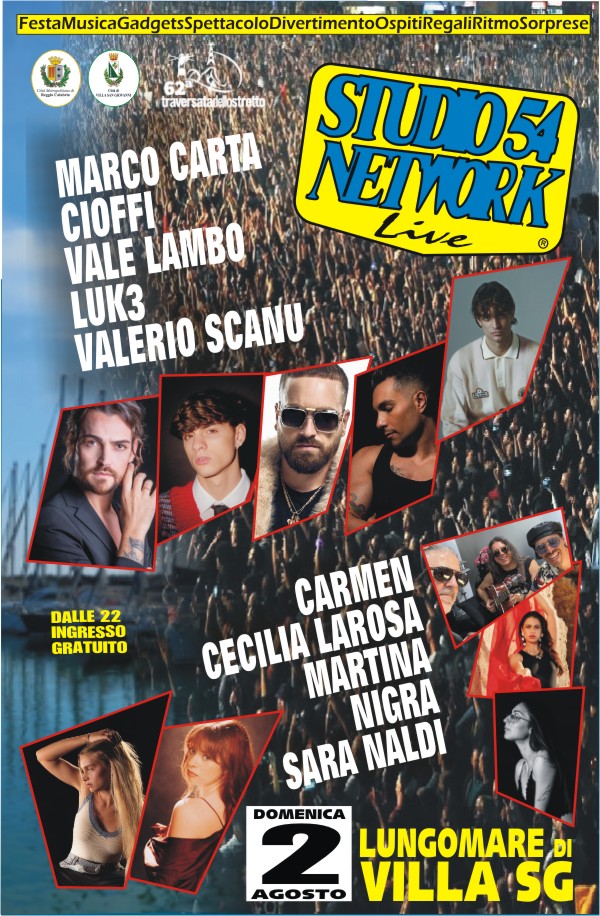 Per la Traversata dello Strretto arriva il 54Live, con Studio54network, a Villa SG Per la Traversata dello Stretto arriva il 54Live, con Studio54network, a Villa SG